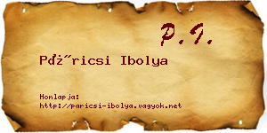 Páricsi Ibolya névjegykártya